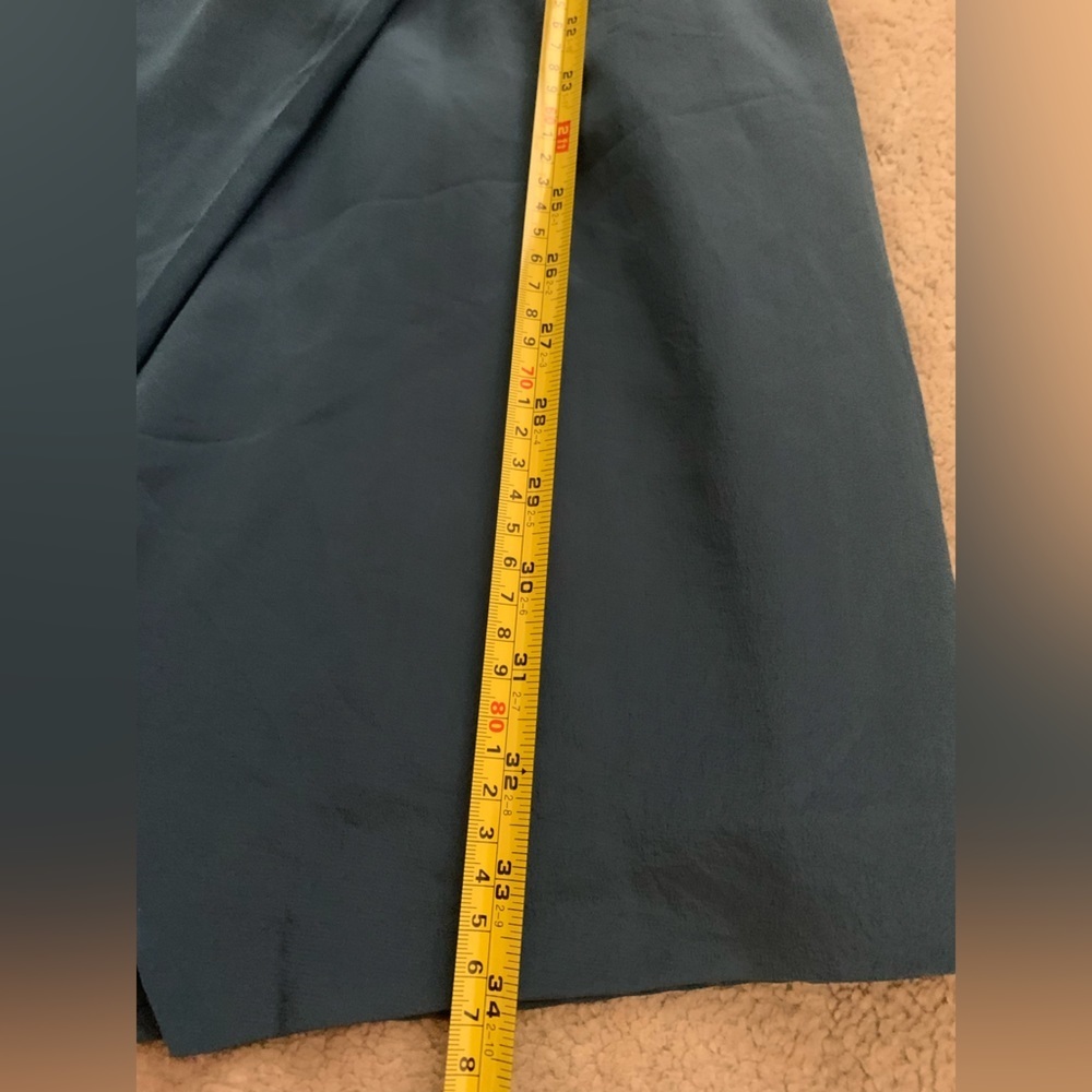 Madewell Sandstar Silk Sleeveless Tulip Mini Dress Peacock Blue Size 10 - Picture 5 of 8